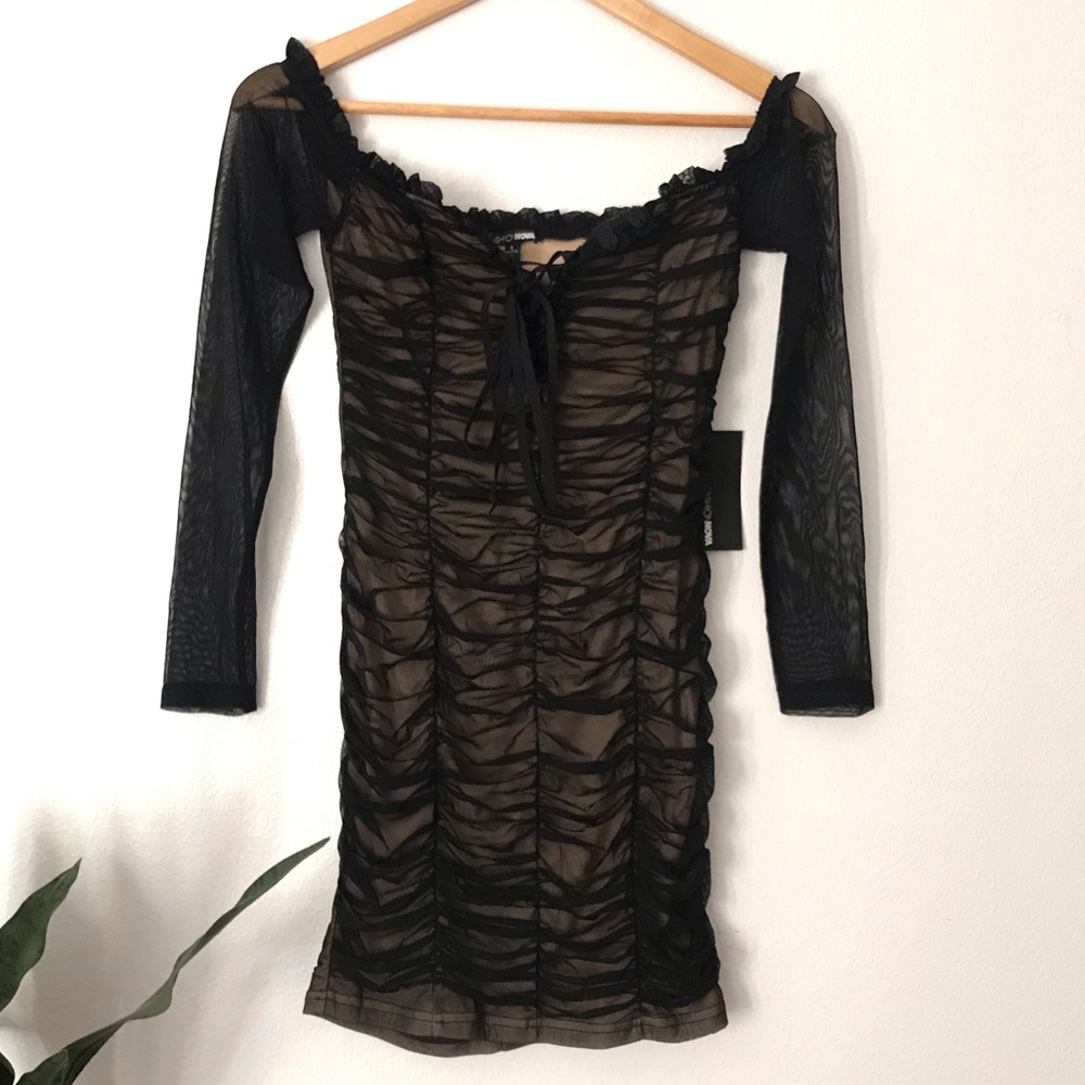 Maura Mesh Long Sleeve Mini Dress - Picture 5 of 8